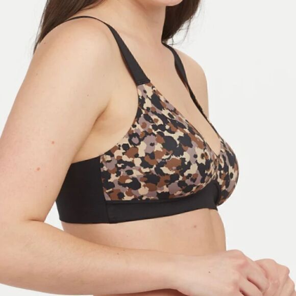 NWT SPANX Bra-llelujah! Unlined Bralette BRUSHED COLLAGE NEUTRAL MINI Smoothing - Picture 5 of 12